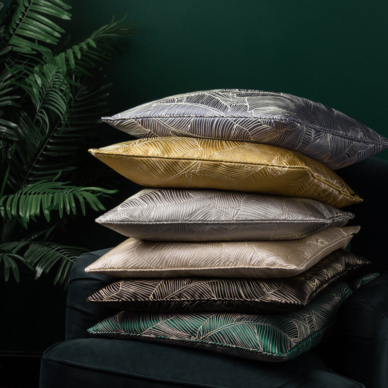 Seymour Floral Square Cushion, Black