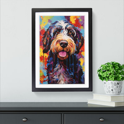 Labradoodle Expressionism No.2 - Single Picture Frame Print on Wood