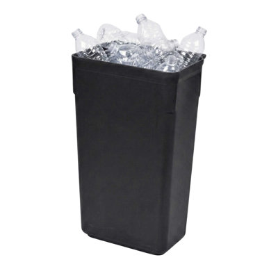 Restaurantware-RW Clean 13 Inch x 9.2 Inch Waste Basket, 1 Slim Trash Bin - Attachable, For Office, Black Plastic Trash Can, Fits Rolling Utility Cart, Heavy Duty