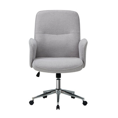 Chaise de bureau surdimensionnée rembourrée en lin