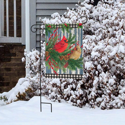 Drapeau de jardin Winter Birch Tree Cardinals