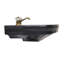 Grand lavabo de salle de bain piédestal en porcelaine vitreuse noire seulement