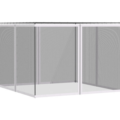 Moustiquaire de remplacement blanche pour parois latérales de tonnelle et d'auvent de 3 m x 4 m. Protège l'espace extérieur des insectes volants et des débris. Installation facile. Convient à de nombreux modèles de 3 m x 4 m.