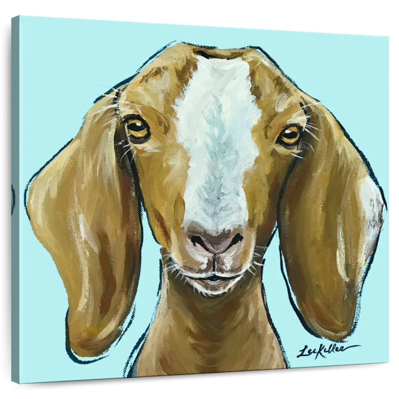 Brampt Goat Square Blue, 36" H x 36" W