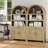 65" Tall Arched Storage Bookcase with Adjustable Shelves,Arched Cabinet with Drawer-1421478659