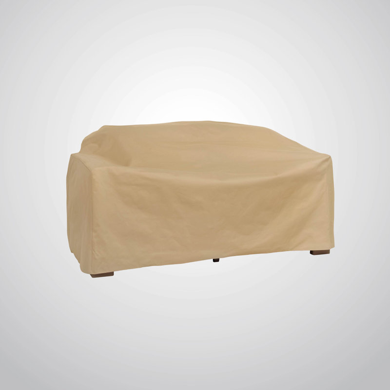 Modern Leisure Basics Patio Loveseat Cover, 55"L x 33"W x 38"H, Khaki, Dark Khaki