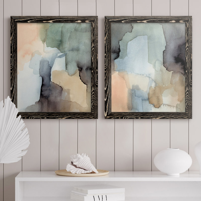 Nectar III - ensemble de 2 reproductions d'art sur toiles, H 24 po x l 36 po, Noir