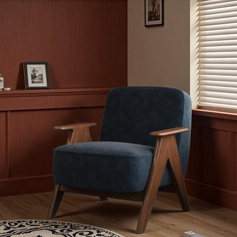 Fauteuil de loisirs rétro pour se détendre., Bleu très foncé