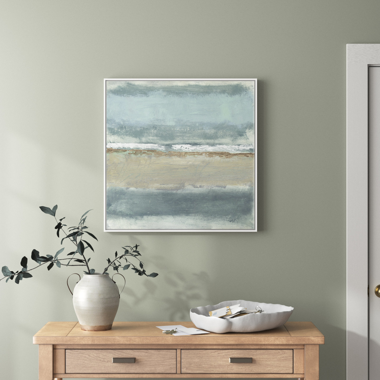 Dandelion "Serenity 1" Painting by Filippo Ioco, White , 30" H x 30" W x 2" D