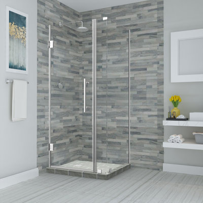 Cabine de douche à charnière rectangulaire 40 "x 72" Bromley