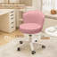 HDHNBA Set Of 2 Backrest Height Adjustable Swivel Rolling Vanity Stools With High Resilience Sponge Cushion-10994384