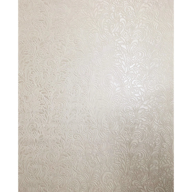 Papier peint gaufré perle crème et beige