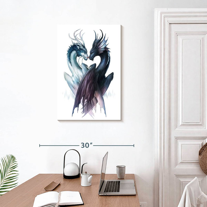 Kelan Yin And Yang Dragons, 30" H x 20" W
