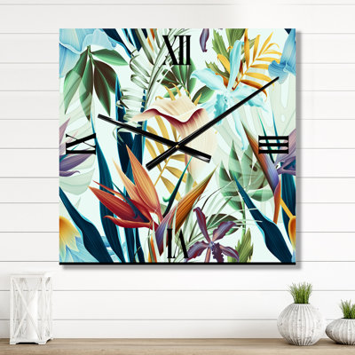 Horloge murale fleurs tropicales I