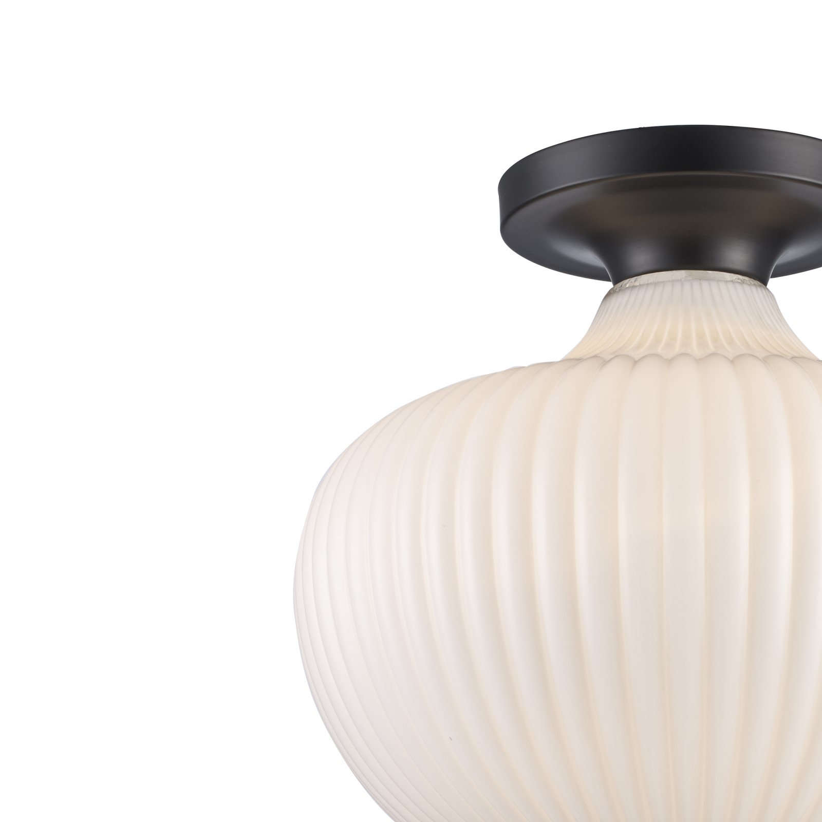 Collina Single Light Glass Semi Flush Mount, Black