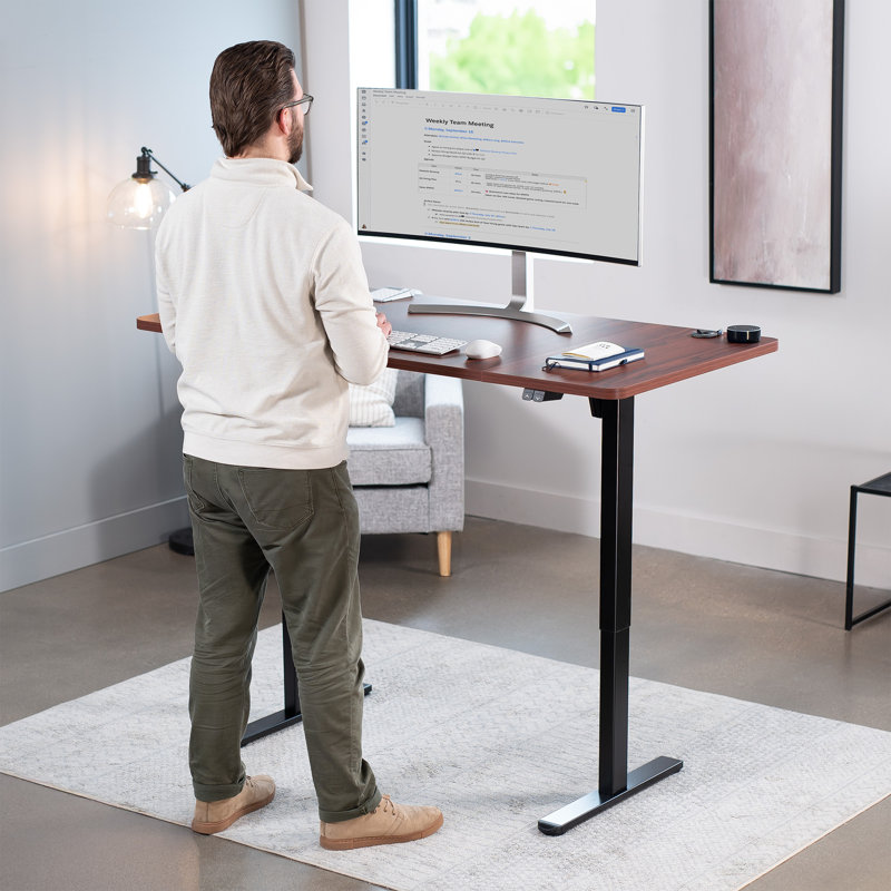 Bureau debout électrique Vivo, L 59 po, Noir, Bois