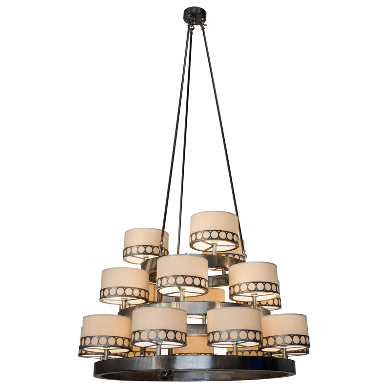 Lustre géométrique unique à 18 lumières