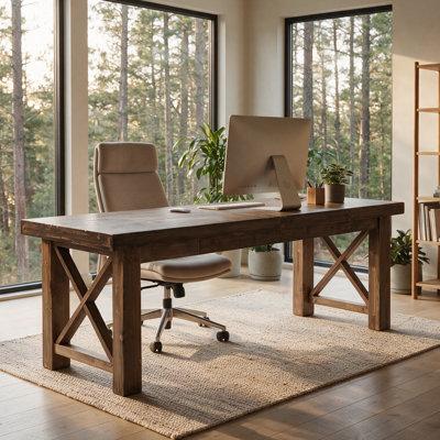 86.6 Inch Extra Long  2 Person Computer Desk