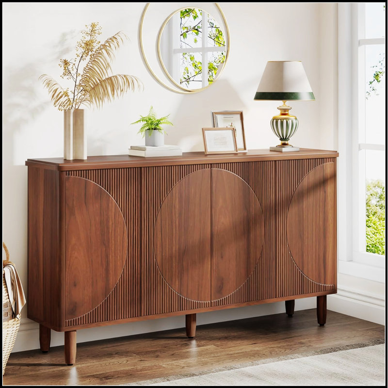 59.74 Inch Modern Rustic Buffet Sideboard Cabinet With Spacious Storage, Perfect For Stylish And Functional Home Decor