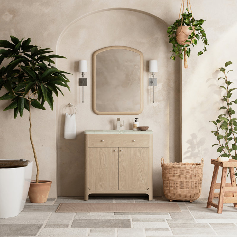 Gracyn 36'' W Single Vanity, Coastal Driftwood, Victorian Silver