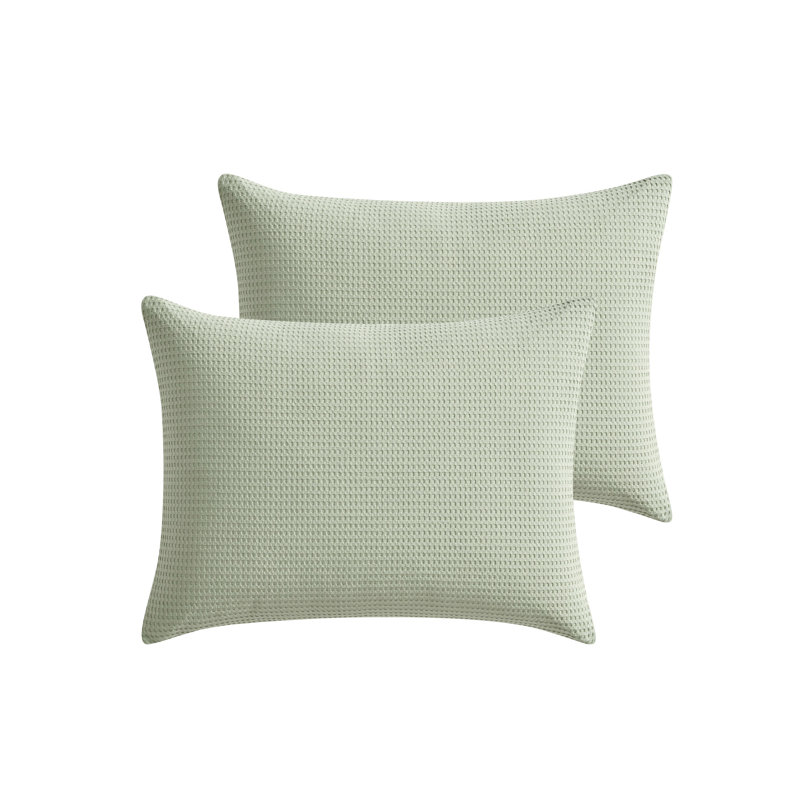 Couette en coton gaufré 3 pièces , Housse de couette très grand et 2 très grandes t, Vert