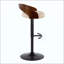 Tabouret de bar réglable avec pivot en métal et similicuir avec repose-pieds arrondi en T - ensemble de 3-702608888