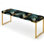 Damask Emerald And Gold Art Deco Pattern - Damask Upholstered Gold Bench