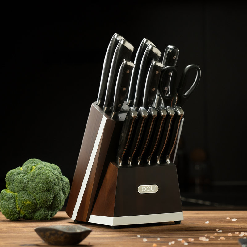 OOU 15-piece Kitchen Knife Block Set