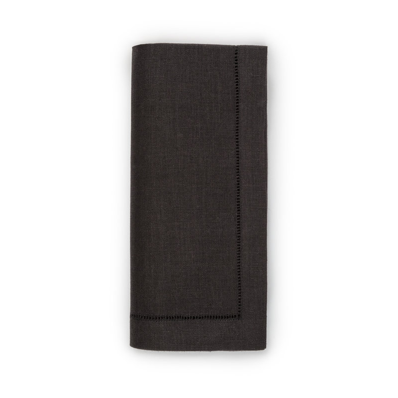 Festival Linen Rectangle Napkins, Black
