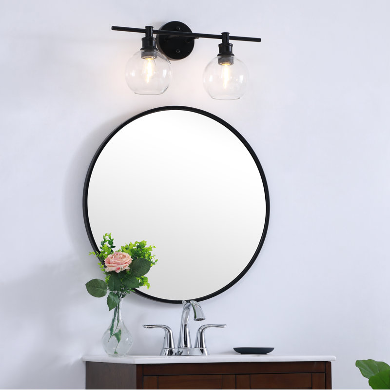 Éclairage pour meuble-lavabo en verre Drinkard, Transparent, Noir, 2 Lights