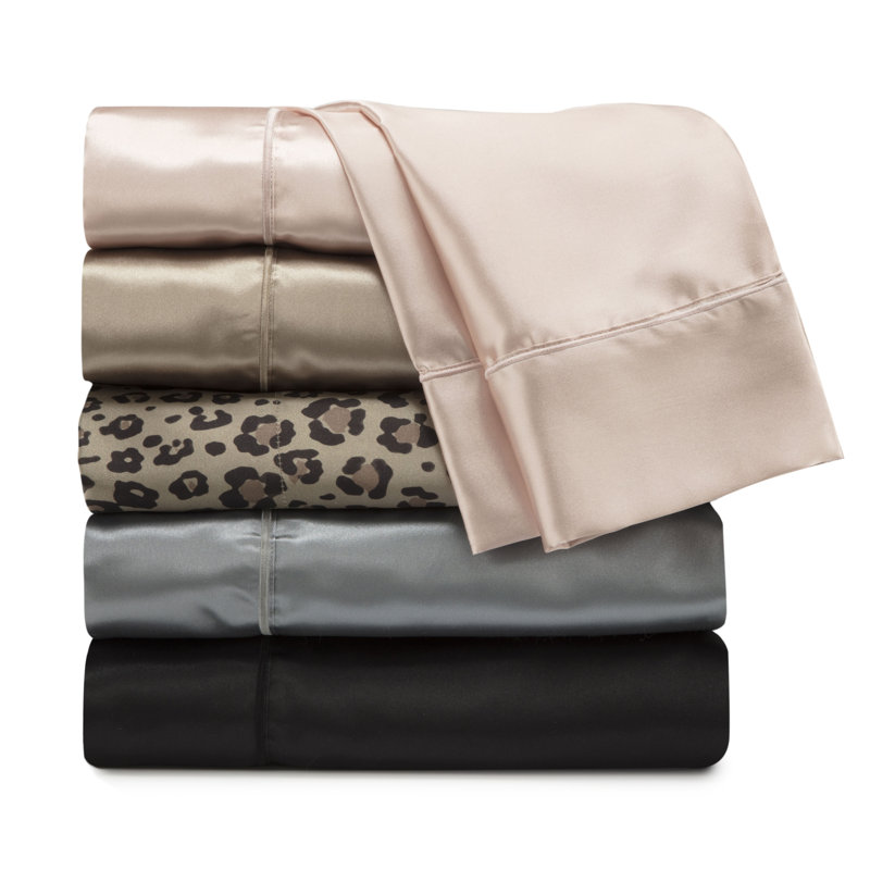 Martex Elegance Satin Silk Sheet Set Hotel Quality - Super Soft & Breathable Good For Hair & Skin, Rose Gold