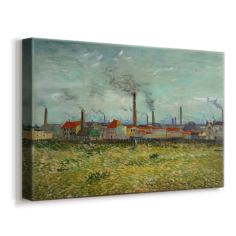 Usines à Clichy-Vincent van Gogh-Toile tendue avec châssis-1887, 8 x 12