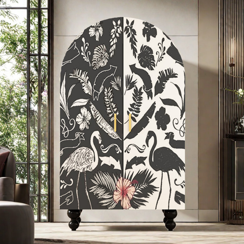 Armoire de rangement à double porte arquée