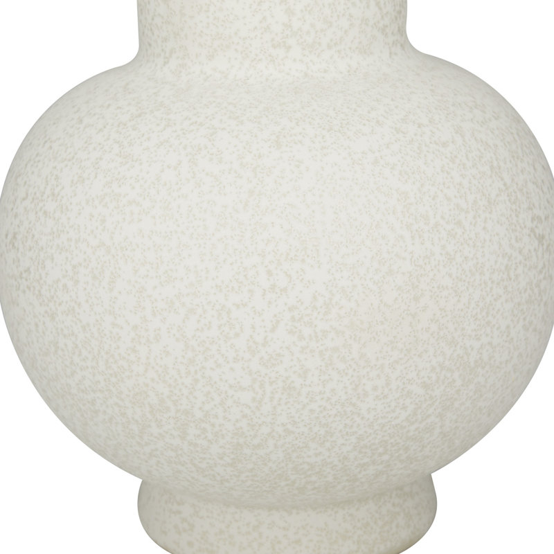 White Geometric Ceramic Table Bud Vase, 15"