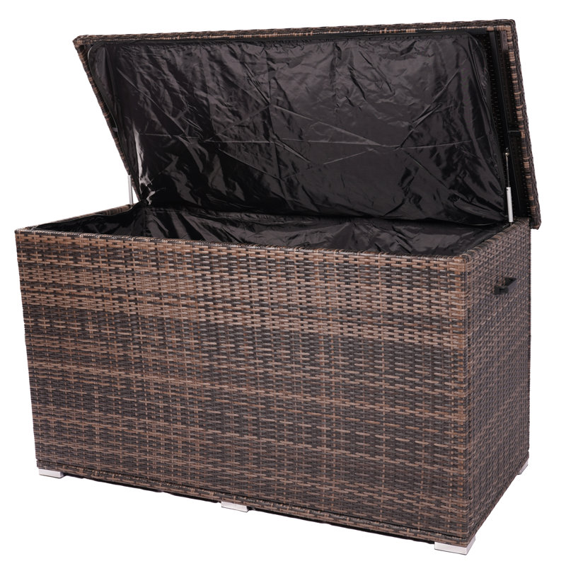 Moda Furnishings 67'' W 264 Gallons Water Resistant Metal Deck Box in Brown