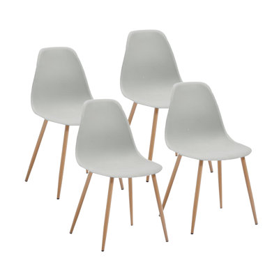 Plastic Dining Chairs with Iron Legs