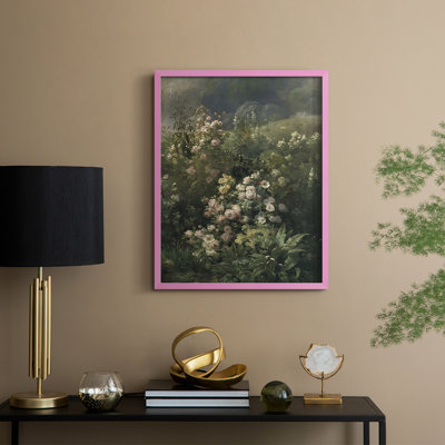 Reproduction florale vintage encadrée CECVI - bois massif