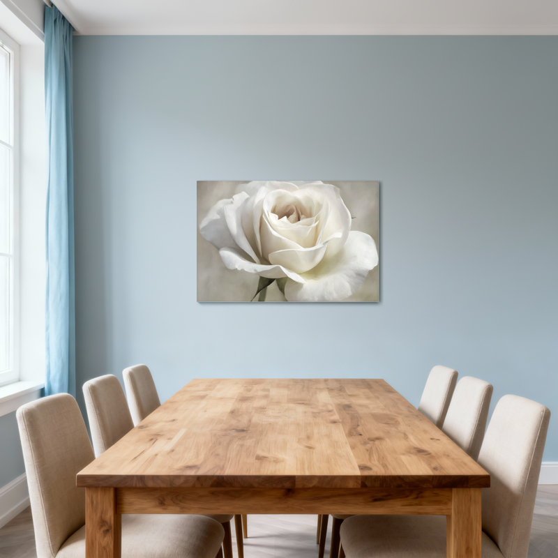 «Plants & Flowers White Rose», reproduction d'art sur toile, H 12 po x l 18 po