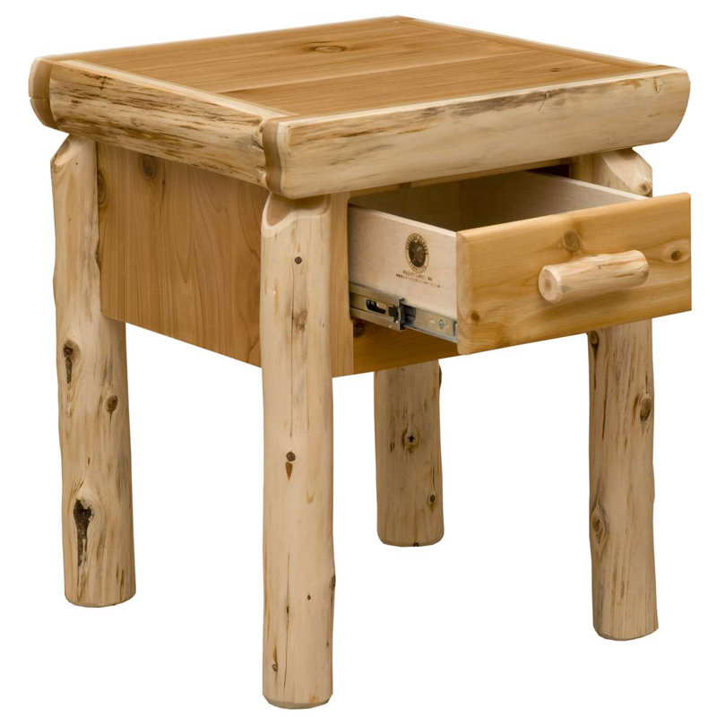 Table de chevet Cedar Log, Weathered