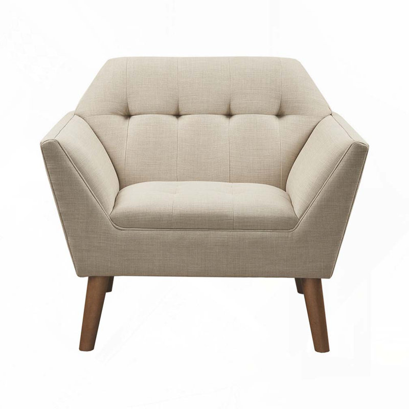Reuland Upholstered Armchair, Beige Polyester