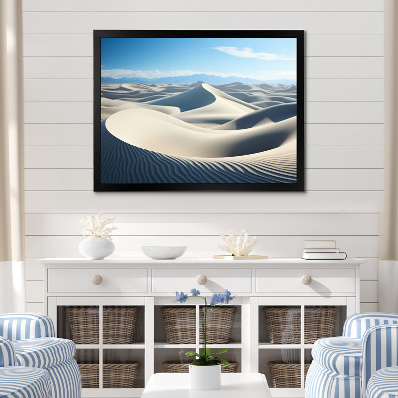Reproduction d'art sur toile Coastal Sand Coastal Dunes III - Paysages, H 34 po x l 44 po x P 1,5 po, Cadre photo noir