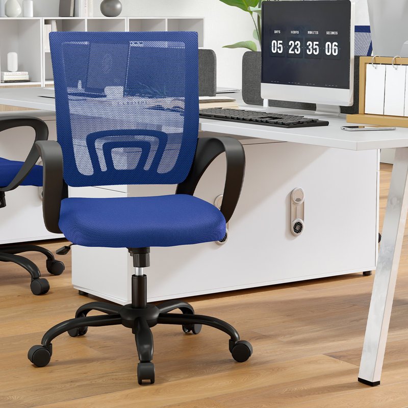 Chaise de bureau en filet, Bleu