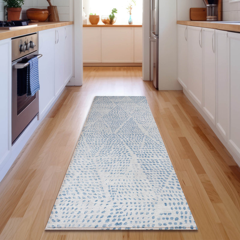 Premium Machine Washable Cerrito AMF591 Denim Rug, Runner 2'3" x 7'6"