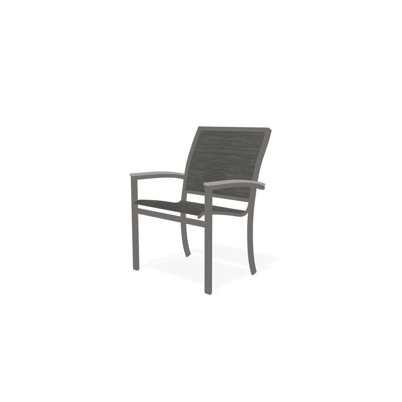Chaise de café empilable en aluminium Bazza, Gris chaleureux, Port