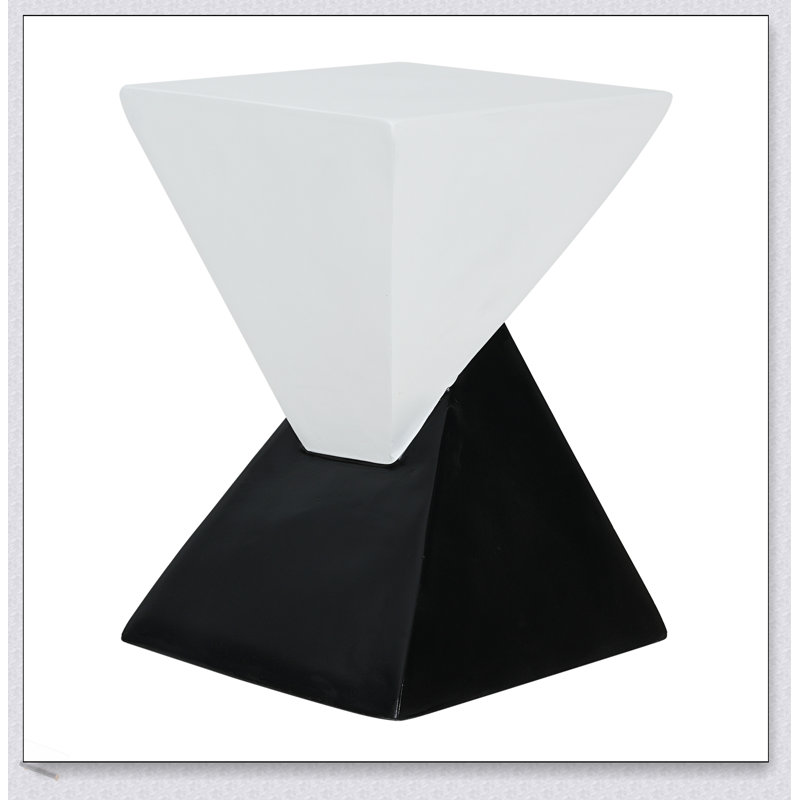 Modern Geometric MGO Side Table - Stylish Two-Tone Design For Indoor And Outdoor Use, Perfect For Living Room And Patio