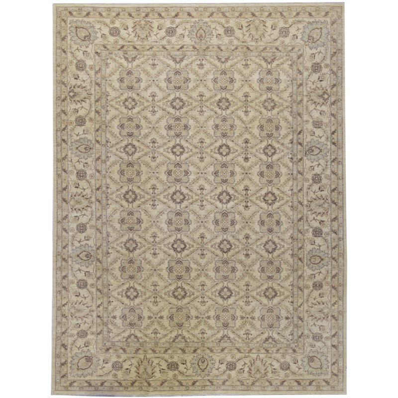 Hand-Knotted High-Quality Beige Area Rug