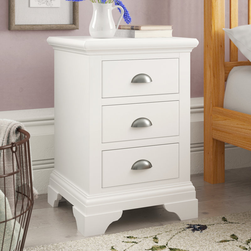 Raffin 46.4cm W Bedside Table, White