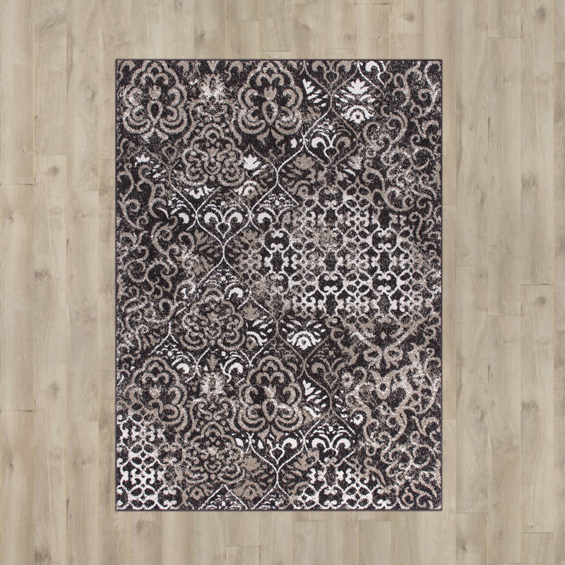 Tapis noir/gris area Horsham, Rectangle 7 pi 10 po x 10 pi 6 po