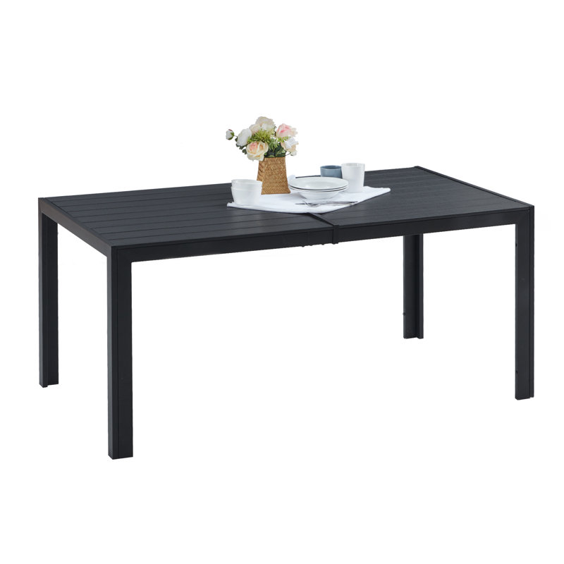 Table d'extérieur Chisom L 35,23 po x l 63,38 po, Noir