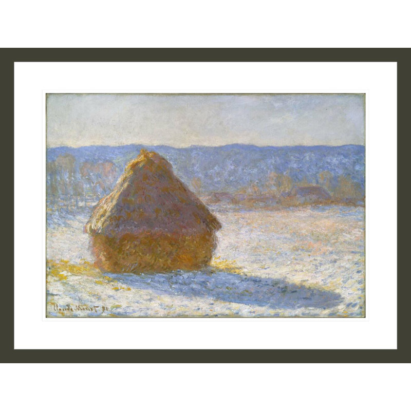 Grainstack (effet de neige) par Claude Monet, impression giclée sur cadre, H 22,66 po x l 29,5 po